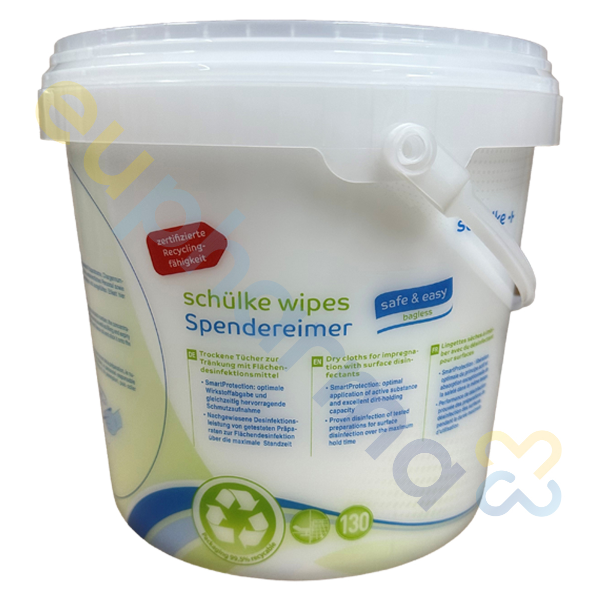 schülke wipes safe & easy bagless system 1 Karton =, 6 Eimer x 130 Tücher, Packung à 130 Tücher