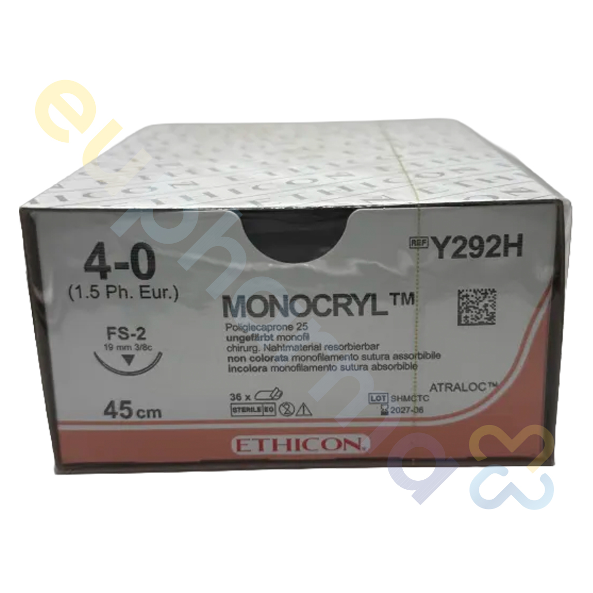MONOCRYL UNGEFÄRBT 4-0, FS-2 NADEL, 45CM - Y292H