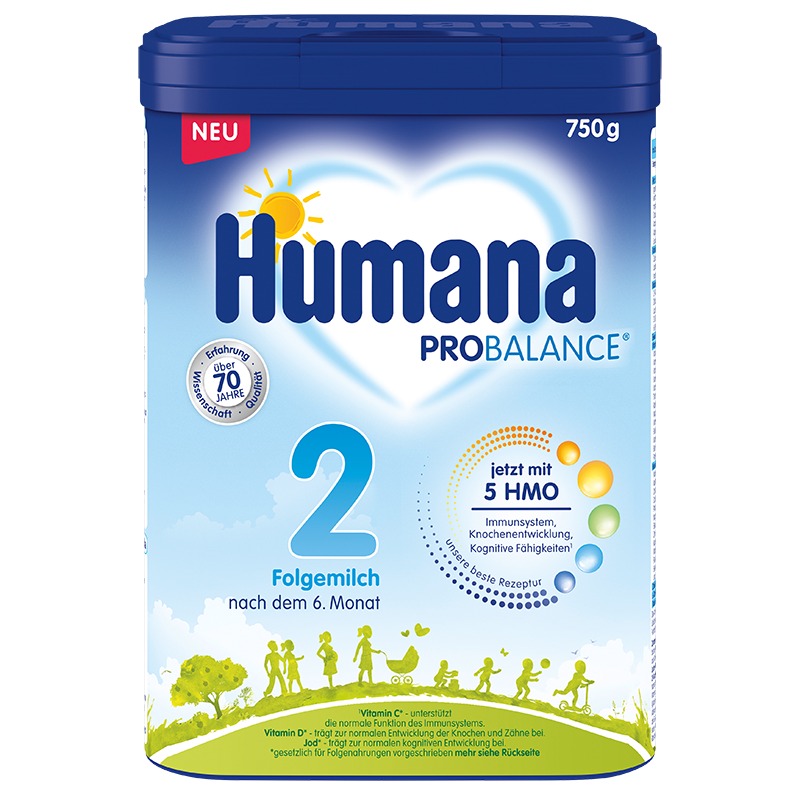 Humana Folgemilch 2, MP 4x750 gr, Packung à 4x 750g