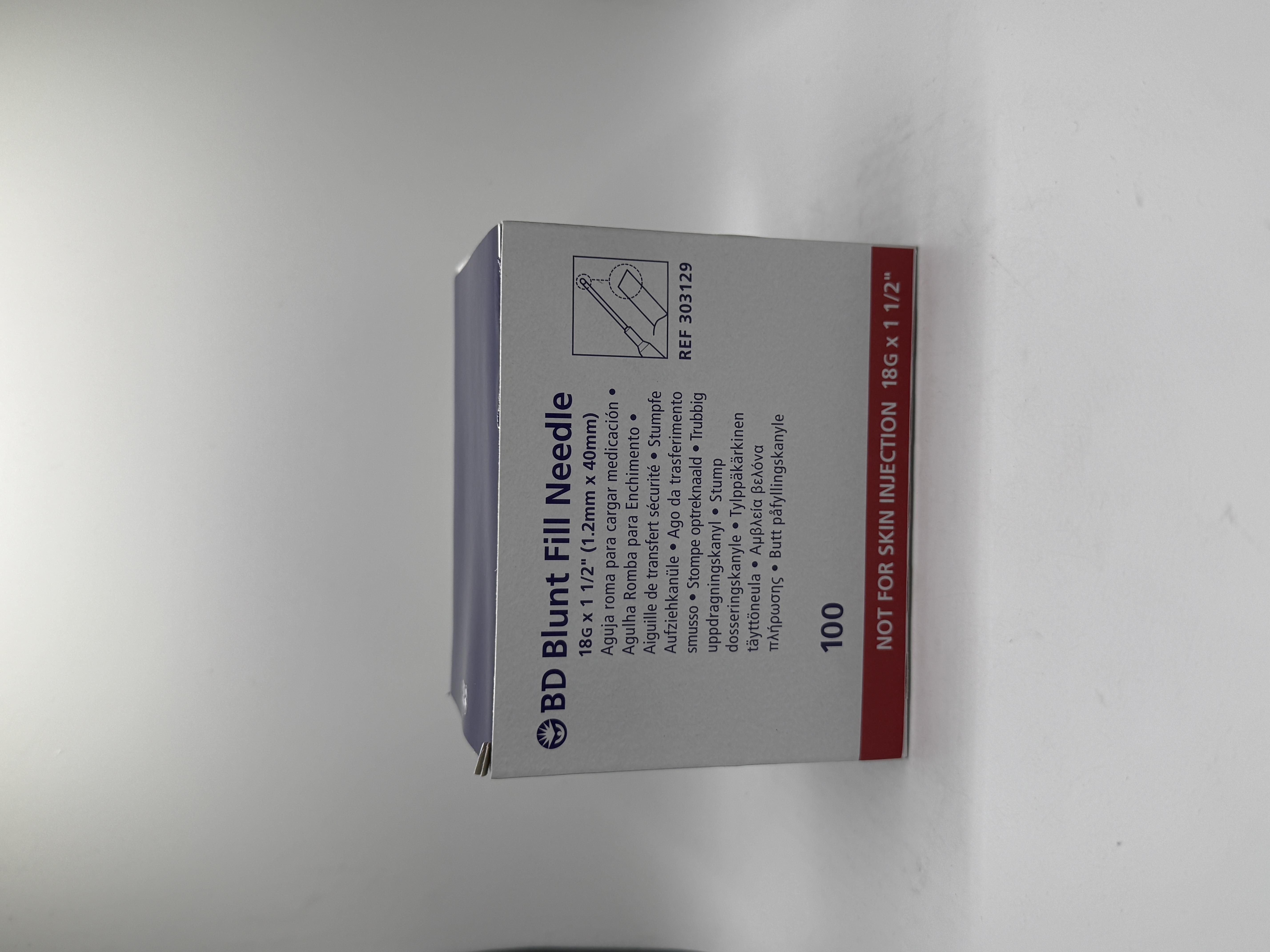 Aufziehkanüle Stumpf BD 18 G x 1 1/ 1,2 x 40 mm, Packung à 100 Stück