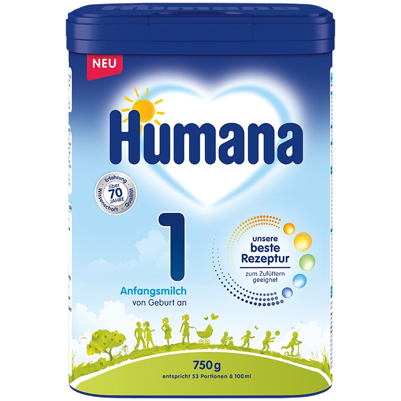 Humana Anfangsmilch 1, MP 4x750gr, Packung à 4x 750g
