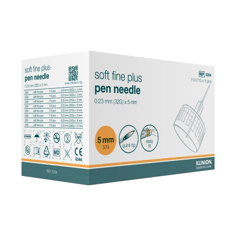 klinion soft fine plus Pen-Nadeln 0,23mm 32G x 5mm, Packung à 110 Stück