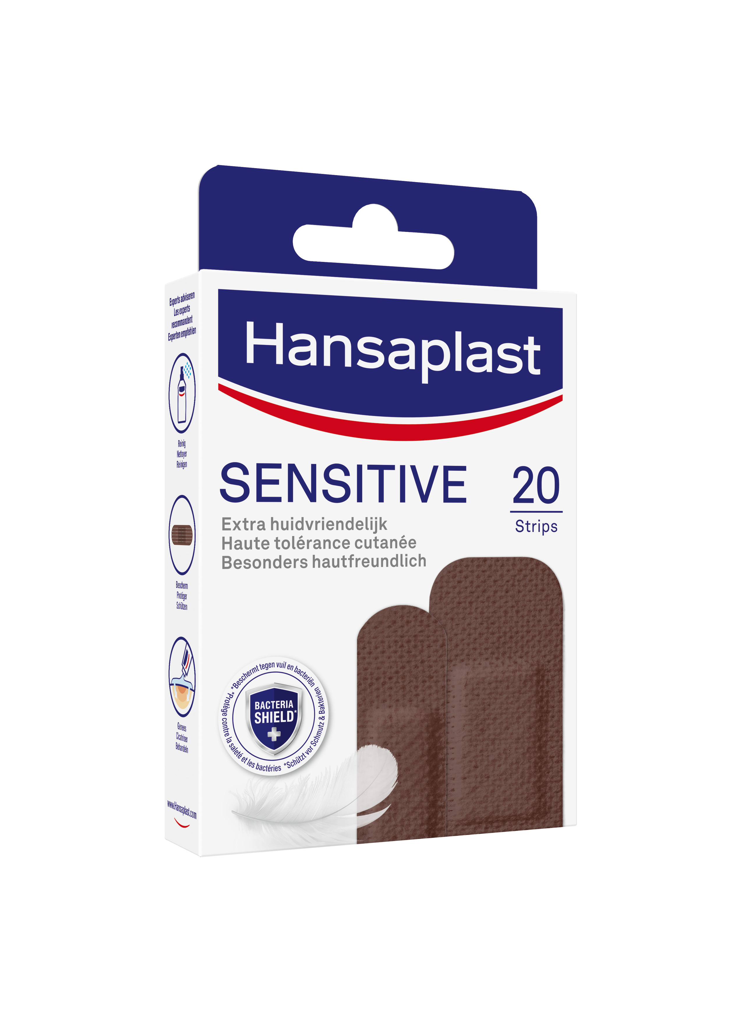 "Hansaplast Sensitive - Hautton Dark - 2 Größen Packung à 20 Strips"