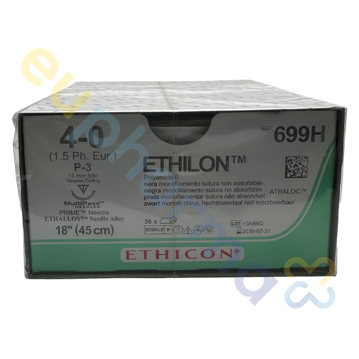 ETHILON 699H  SCHW MONOFIL - 4-0; P3PRMMP; 0,45 Packung a' 36 Stk.