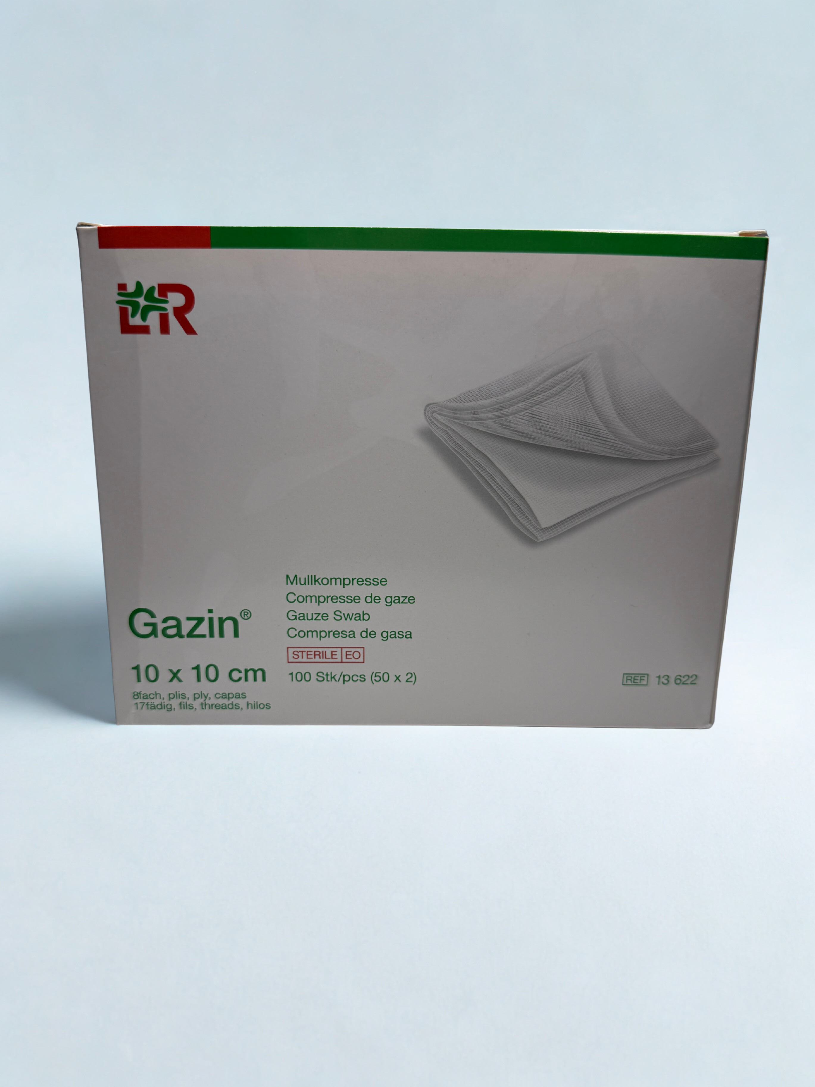 Gazin Mullkompresse 10 x 10 cm steril 8fach