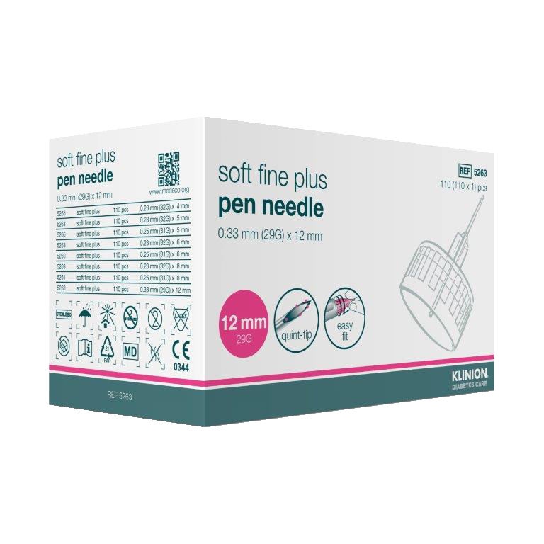 klinion soft fine plus Pen-Nadeln 0,33mm 29G x 12mm, Packung à 110 Stück