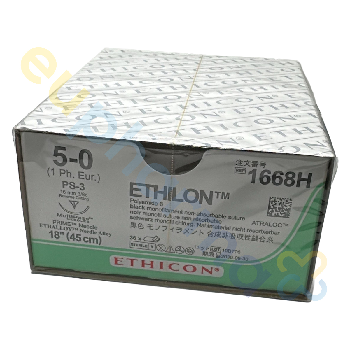 ETHILON 1668H SCHW MONOFIL - 5-0; PS3 MULTIP; 45cm, Packung à 36 Stück