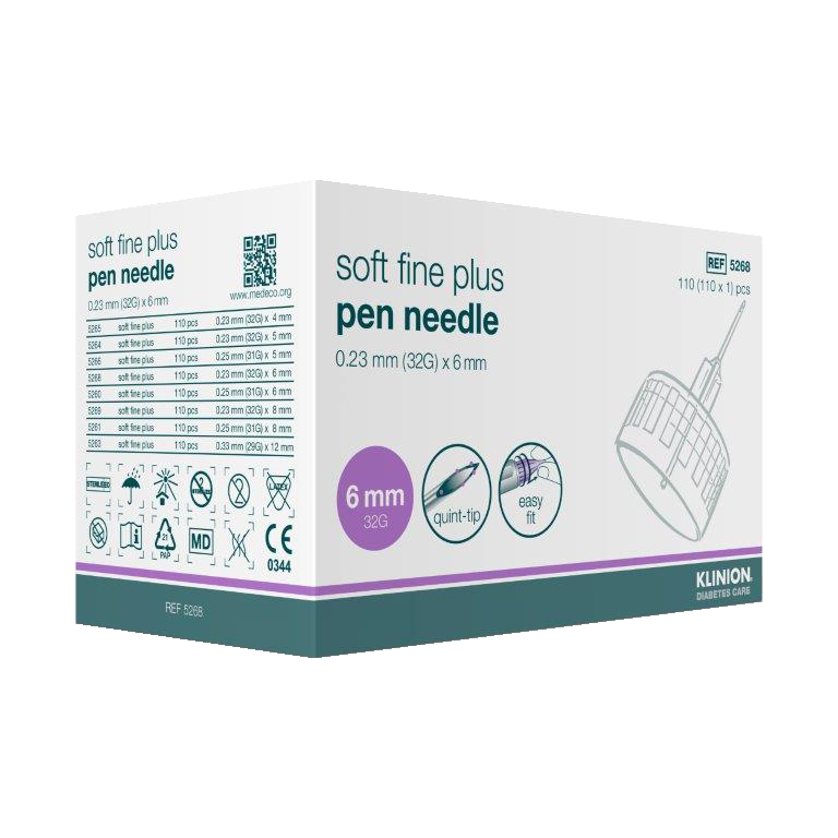 klinion soft fine plus Pen-Nadeln 0,23mm 32G x 6mm, Packung à 110 Stück