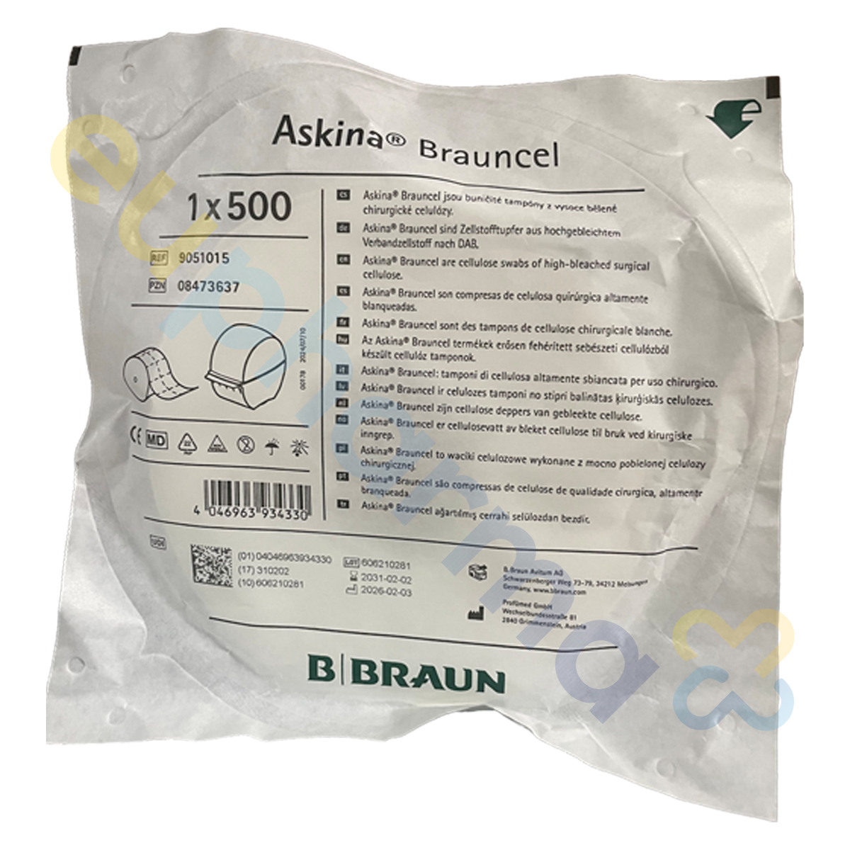 Askina Brauncel Zellstoffwattetupfer unsteril, 4x5, Packung à 500 Stück