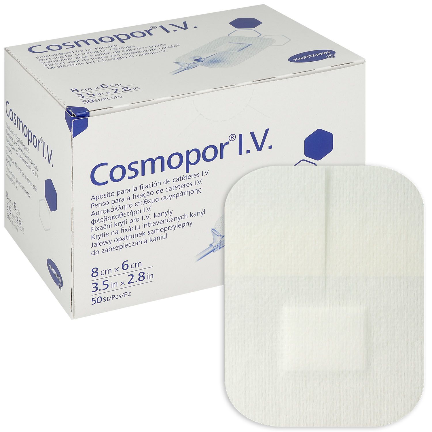 Cosmopor I.V. Kanülenfixierverband steril 6 x 8 cm Packung a' 50 Stk.